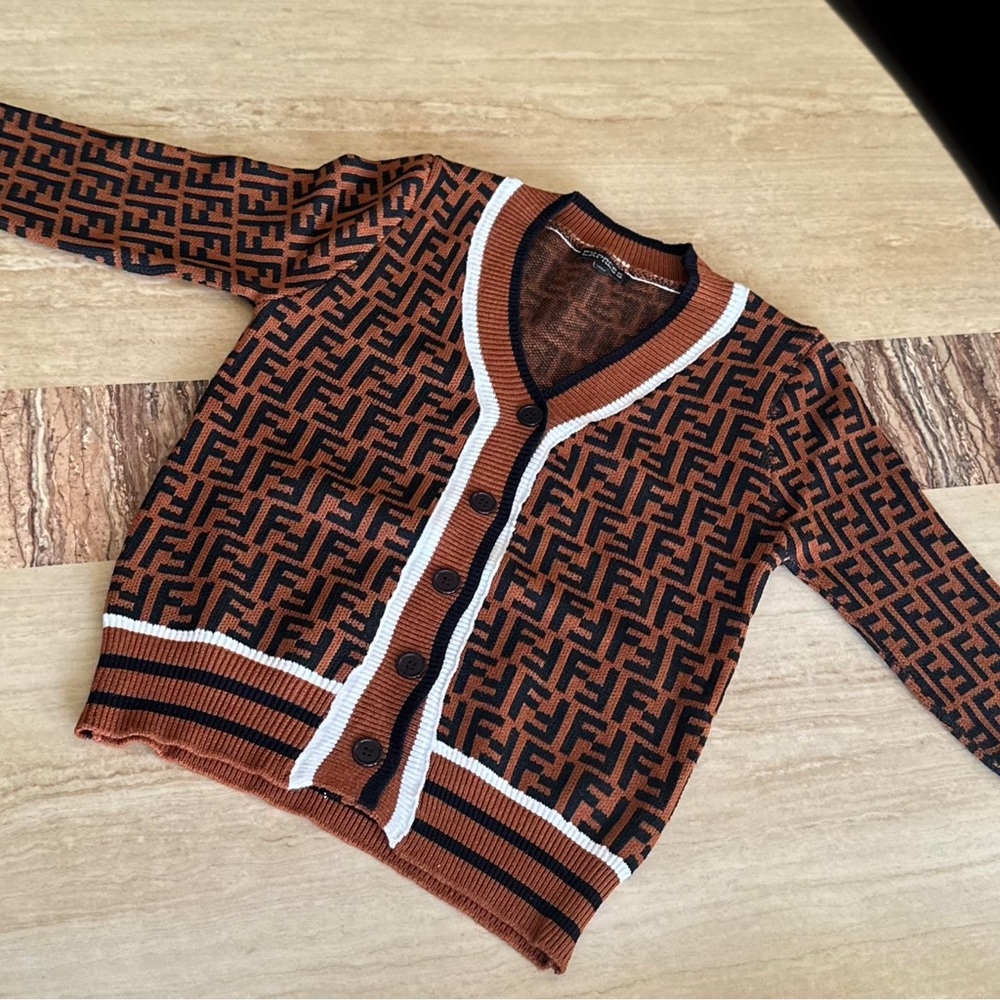 Fendi Presenting Brown and Black Cardigan
